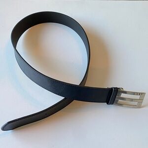 Elegant Black Faux Leather Belt